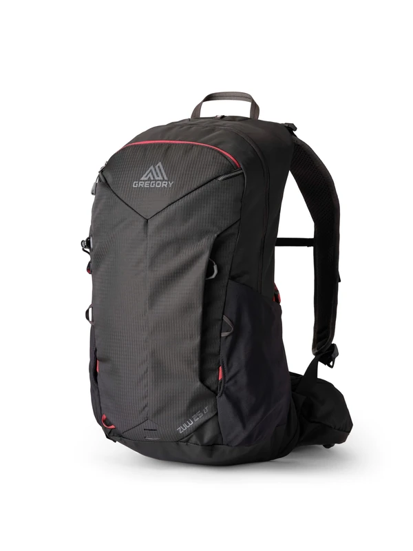 Gregory Vaporspan - Zulu LT 25 - Men's Day Hiking Backpack, 55 cm, 25L, 1.06 KG, Lightweight Ventilated Backpanel, Adjustable Hipbelt, Hydration Compatible, Raincover Included, Black (Volcanic Black)