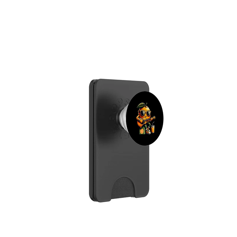 Orange Playing Guitar Sunglasses Citrus Juice Summer PopSockets PopWallet for MagSafe