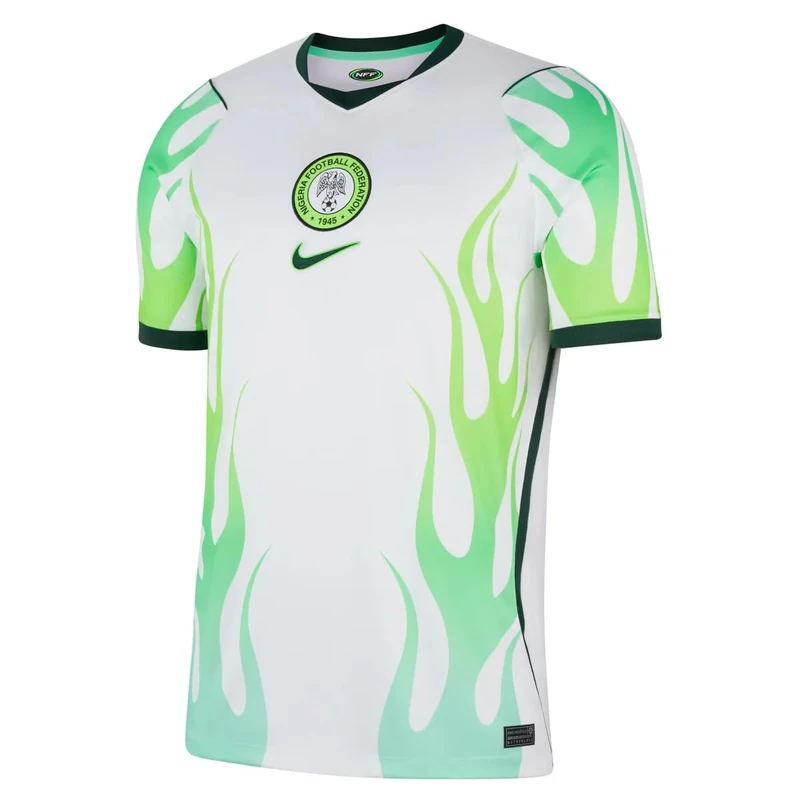 Nike Kids NFF Dri-Fit SS Stadium Away Jersey, White/Green Glow/Black, 12/13 Years
