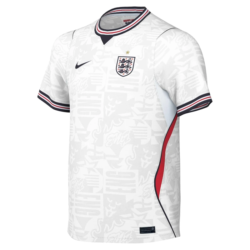 Nike Kids ENT Dri-Fit SS Stadium Home Jersey, White/Speed Red/Obsidian/Obsid, 8/10 Years - Image 1