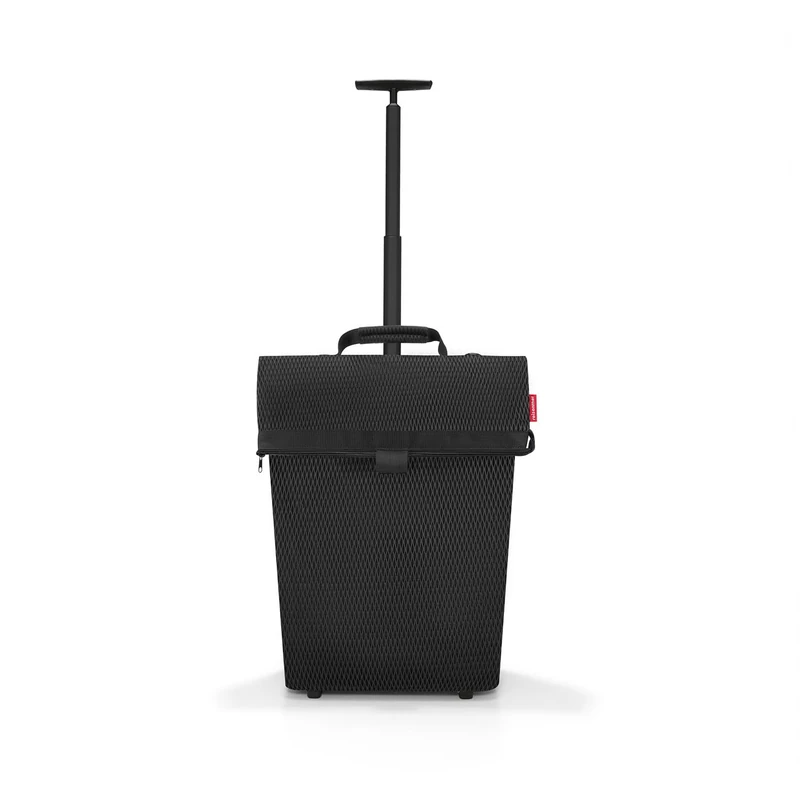 reisenthel Trolley M - Portable Shopping Trolley with Sturdy Aluminium Frame - Made of Water Resistant Material, Mesh black., 53x43x21 cm