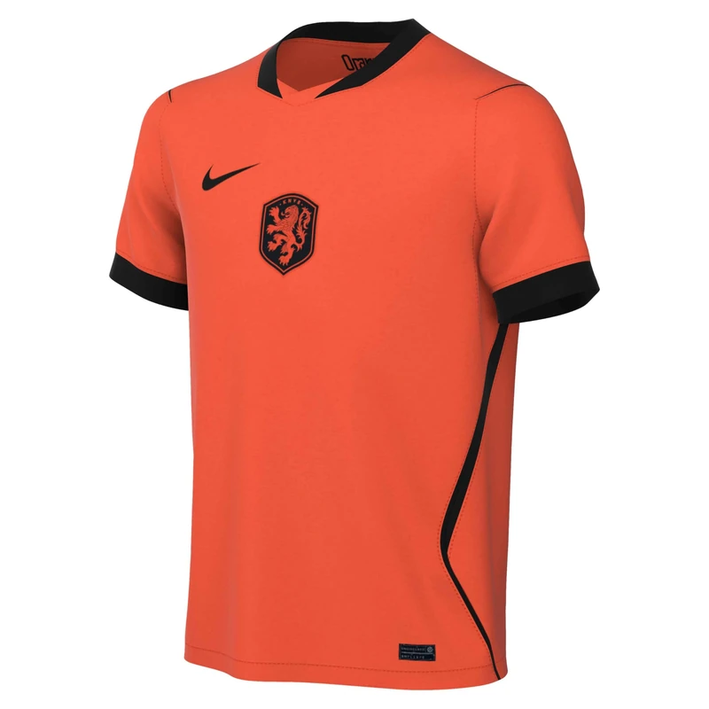 Nike Kids KNVB Dri-Fit SS Stadium Home Jersey, Hyper Crimson/Black, 7/8 Years - Image 1