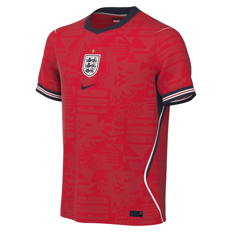 Nike Kids ENT Dri-Fit SS Stadium Away Jersey, Speed Red/Obsidian/White/Obsid, 13/15 Years
