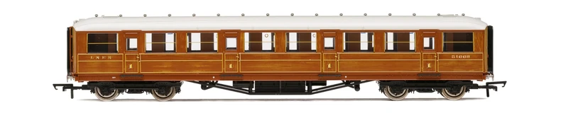 Hornby R40452 LNER Gresley Corridor Teak Coaches 1st Class 51668, Brown