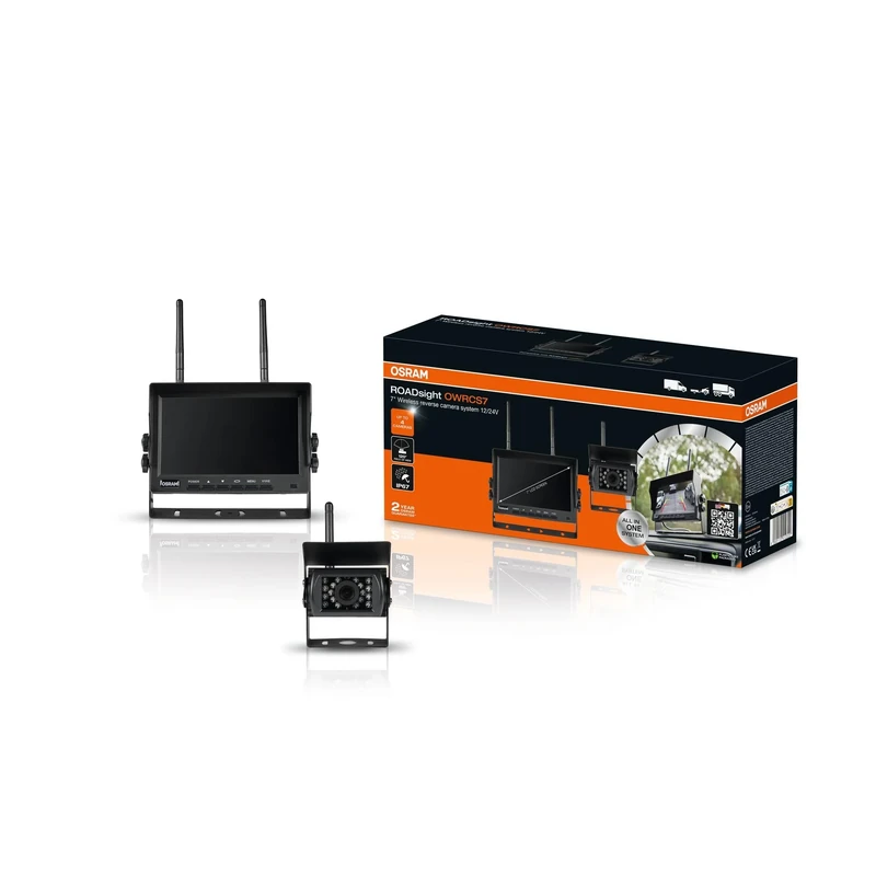 OSRAM ROADsight Wireless Reverse Camera System, OWRCS7, 7” AHD Monitor, 1080p HD, up to 4 cameras