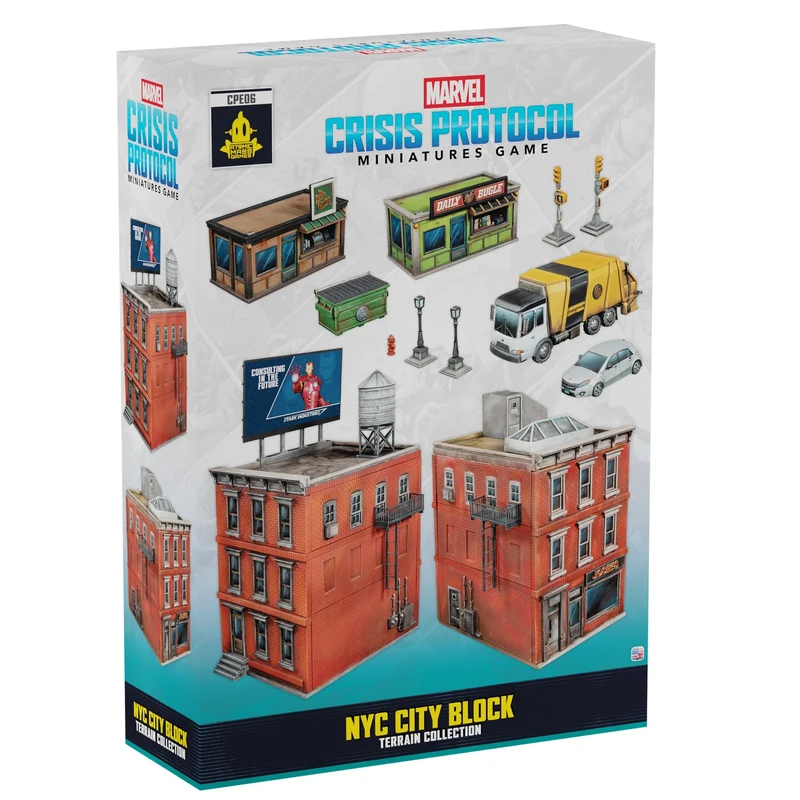 Asmodee | Marvel: Crisis Protocol - NYC City Block Terrain Collection | Miniature Board Game Expansion | Ages 14+ | 2 Players | 45 Minutes Playing Time