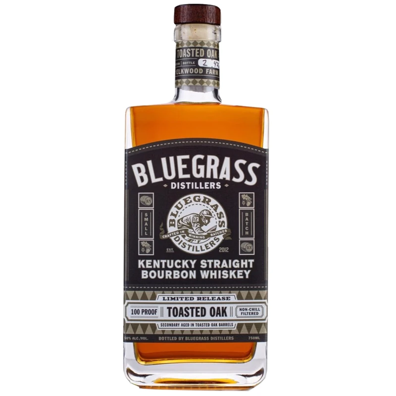 Bluegrass "Toasted Oak" Bourbon 70 cl – 75% Corn Mash with Rye & Barley – Aged 3+ Years with Toasted White Oak Finish – Rich Caramel, Spice & Vanilla