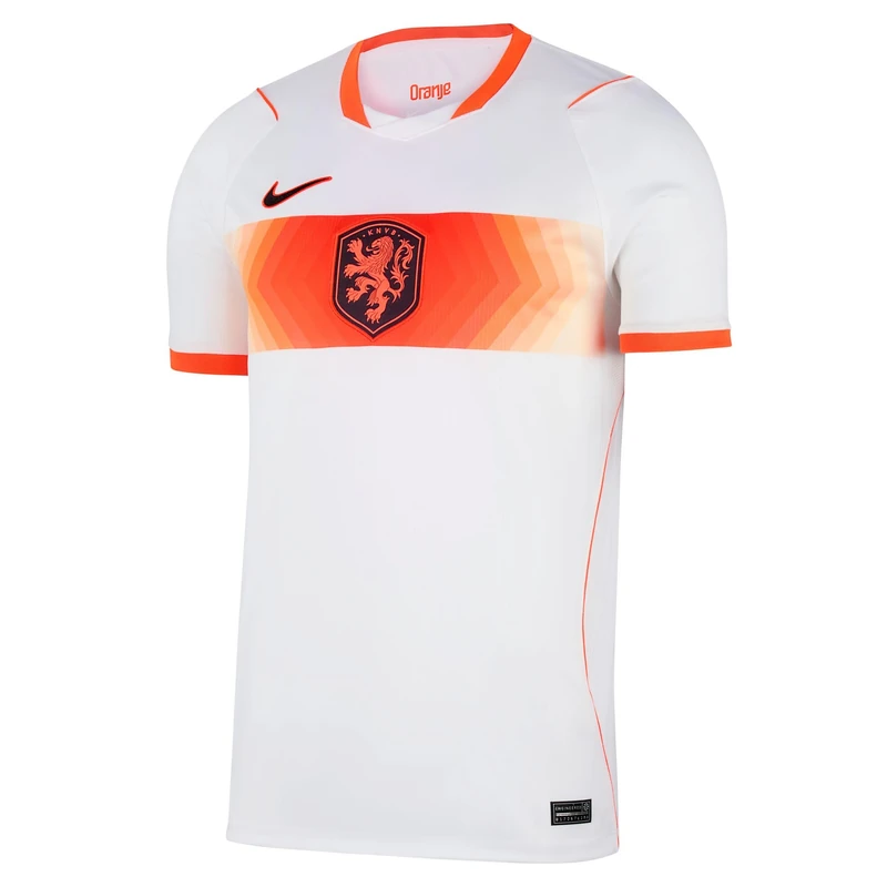 Nike Men's KNVB Dri-Fit SS Stadium Away Jersey, White/Hyper Crimson/Black, M
