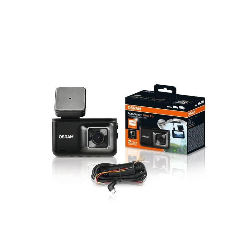 OSRAM ROADsight PRO 20 Dash Camera, 1296p full HD, 3” IPS Screen, 140° wide angle, G-sensor, 30fps, parking mode, HDR function, lockable micro SD card slot, 12/24V