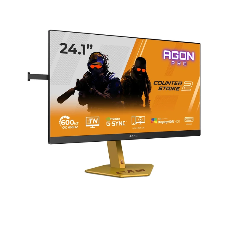 AOC CS24A 24.1 inch FHD Monitor 610Hz, TN eSports Panel, 0.5ms GtG, Adaptive Sync, HDR400, G-Sync Compatible, Height Adjustment, (1920x1080 HDMI 2x 2.1 DP USB Hub) Black