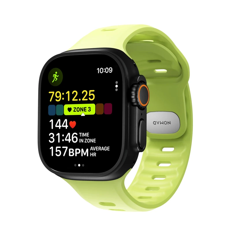 NOMAD Tempo Band for Apple Watch 49 mm Waterproof and Slim Sports Strap, lime, 49 mm, Modern - Image 1