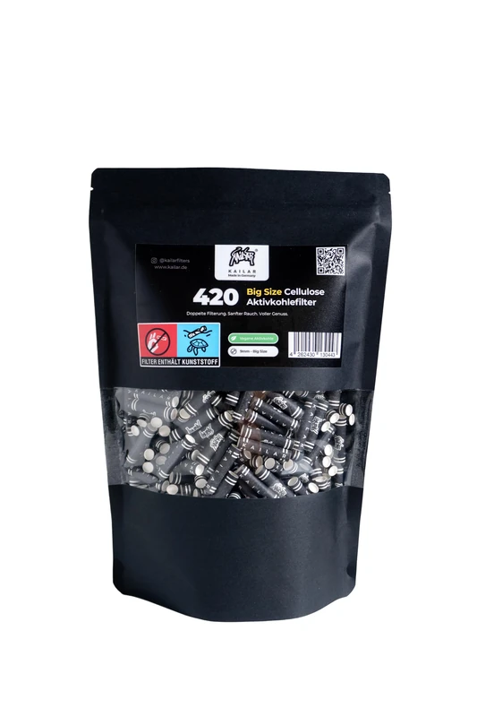 420 Big Size (9 mm) Cellulose Activated Carbon Filter - Image 1