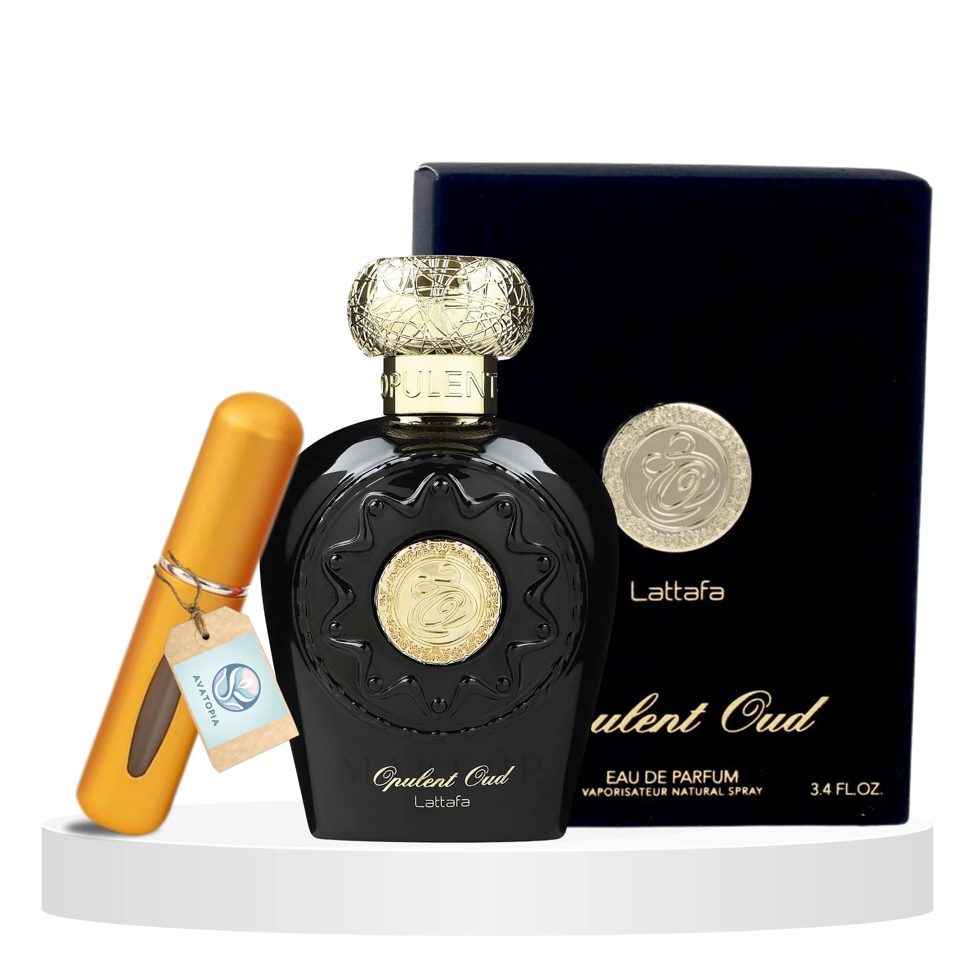 Opulent Oud Black Eau de Parfum Spray Perfume 100ml – Luxury Oud Perfume for Women & Perfume for Men – Premium Opulent Dubai Fragrance with Mini Travel Spray Bottle