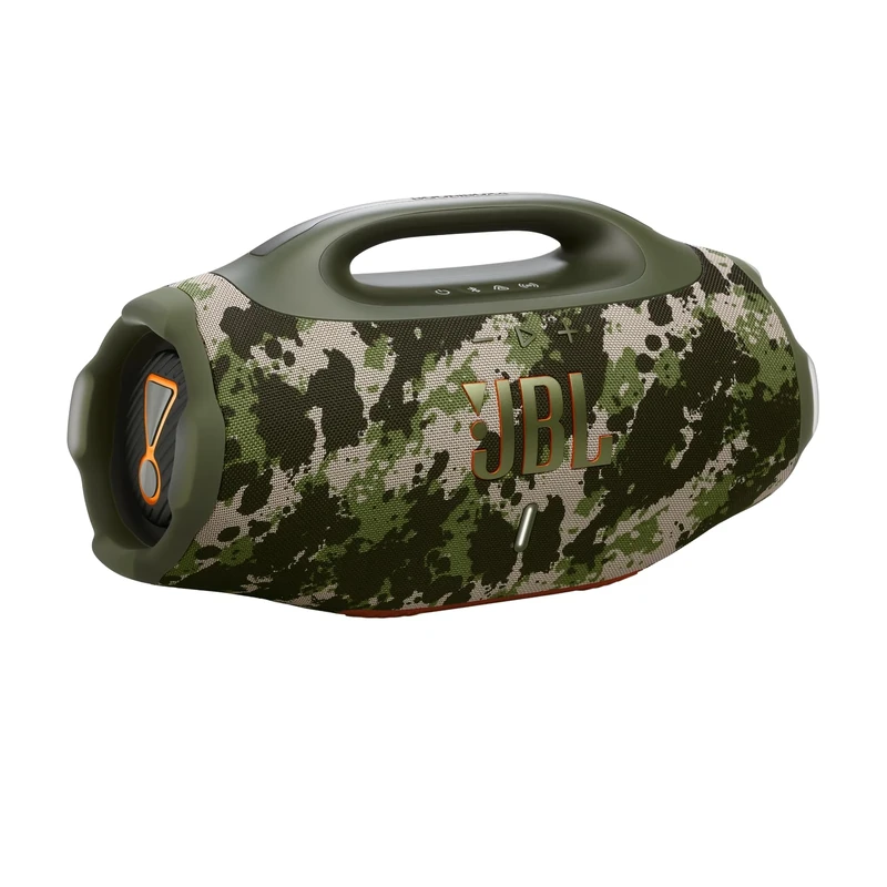 JBL Boombox 4, Portable Bluetooth Speaker, JBL Pro Sound, AI Sound Boost, Waterproof and Dustproof IP68, Up to 34 Hours of Playtime, Auracast Multi-Speaker Connection, Camouflage, EU Plug (Type C)