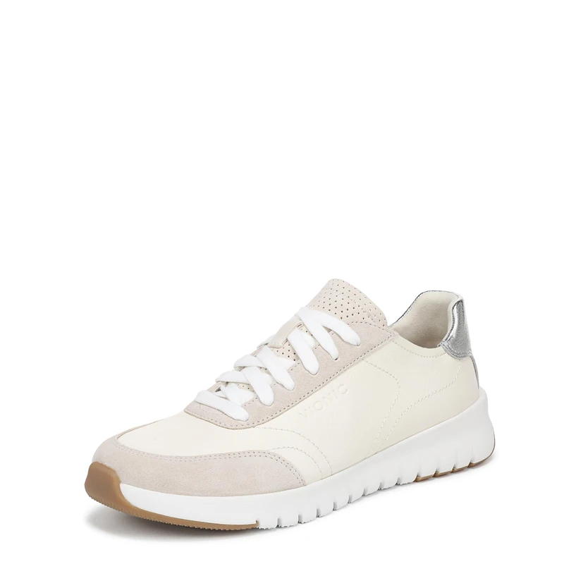 Vionic Women's Uptown Sneaker Lace-Up Trainers with Arch Support, Ivory, Medium Fit, UK 3