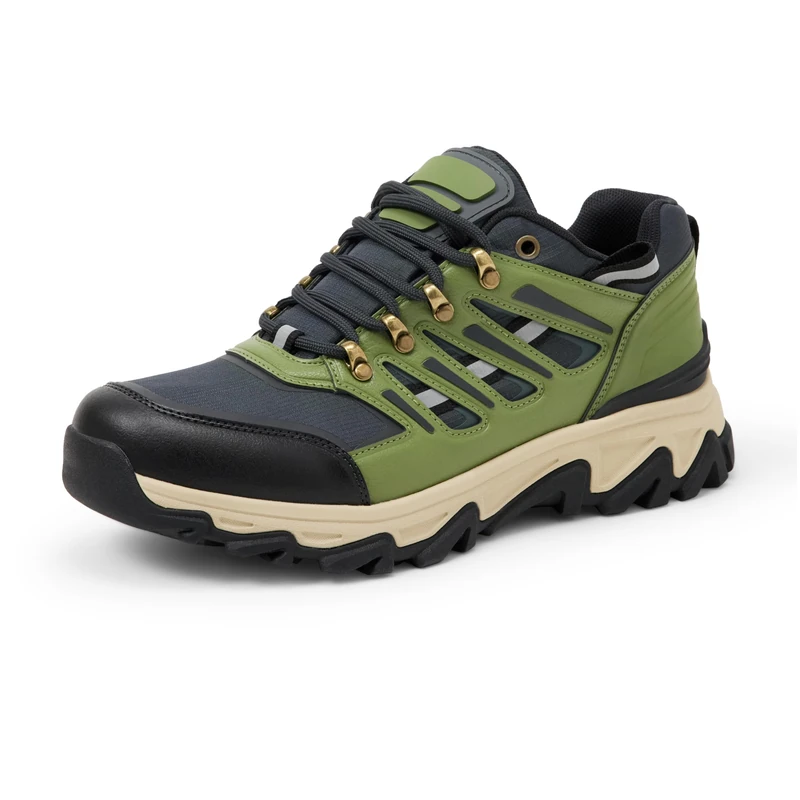 Amazon Essentials Men's Waterproof Hiking Shoes, Dark Grey/Olive, 8 UK