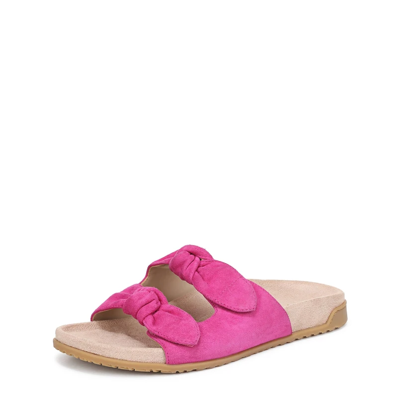 Vionic Women's Elara Flat Slide Sandals, Rose Violet Suede, Wide Fit, UK 5