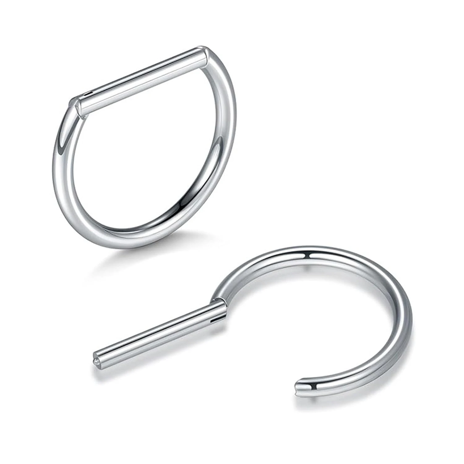 QZKJQDD Body Piercing 2PCS Nipple Bars Titanium Nipple Rings 16G Clicker Nipple Piercing Jewellery Nipple Barbell for Women Men 8MM Nipple Piercing Bar