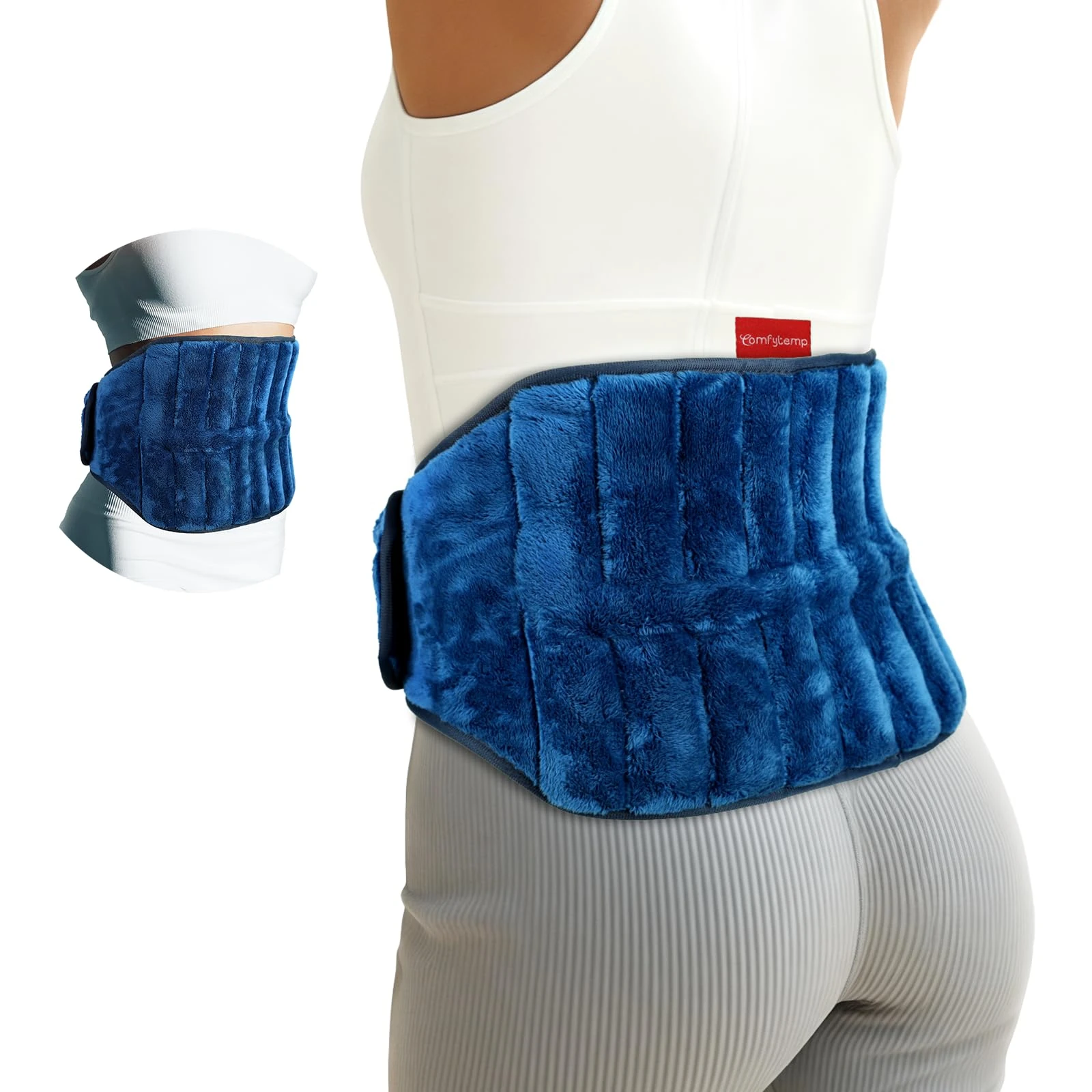 Comfytemp 9x47inch Microwavable Heating Pad for Back Pain Relief and Cramps, 2.5LB Microwave Wheat Bag Wearables Moist Heat Therapy Gifts for Sciatica, Waist, Stomach, Hip, Muscle Aches, Warm Compress