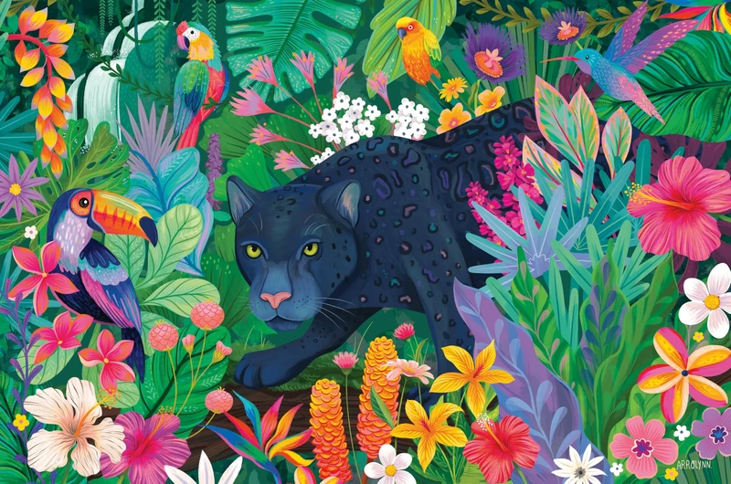 Ravensburger Panther in the Flower Jungle 3000 Piece Jigsaw Puzzle – Premium Quality Large Puzzle for Adults, Wildlife and Nature Lovers, Colourful Tropical Jungle Scene