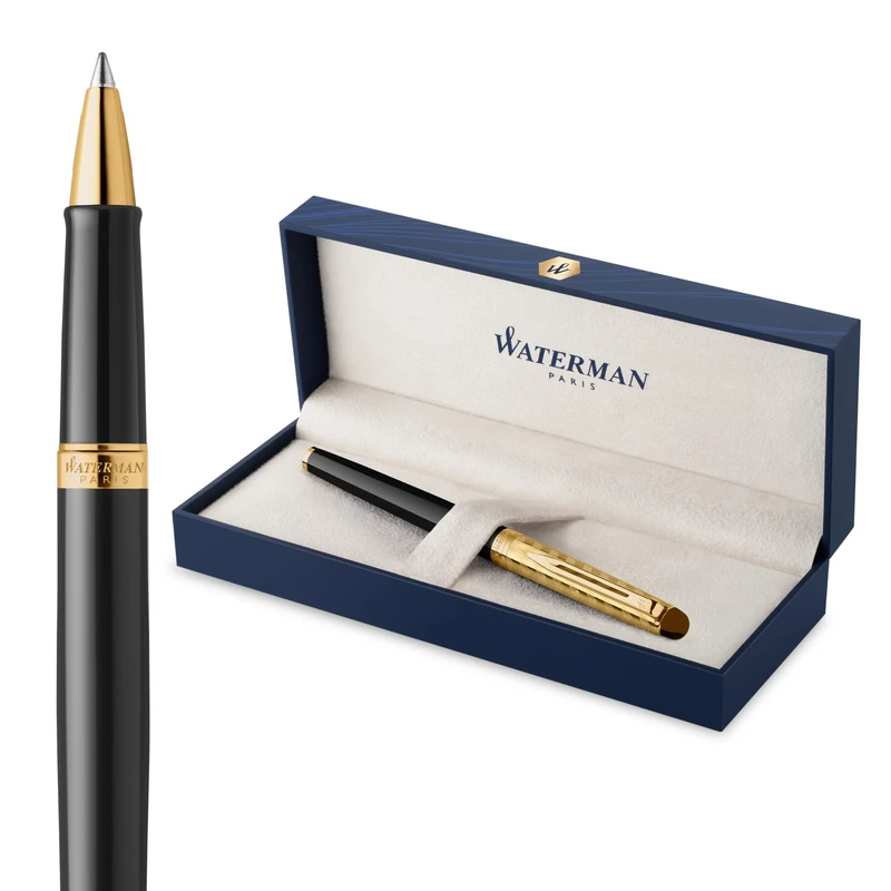 Waterman Hémisphère Rollerball Pen | The Opera Collection | Fine Point with Black Ink | Black & Gold Trim | Gift Box