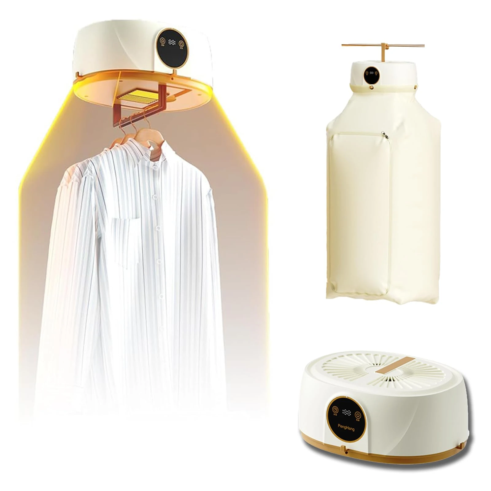 Automatic Ironing Machine | Portable Clothes Dryer Upgraded,Automatic Ironing Machine for Home,for Apartment,Travel - User Manual Included (White)