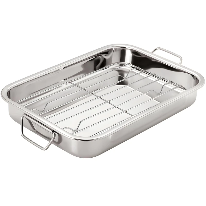Alza INOX – Roasting Pan 30 cm + Removable Grate, Stainless Steel, High Walled Design, Dishwasher, Oven, Steam Cooker - Image 1