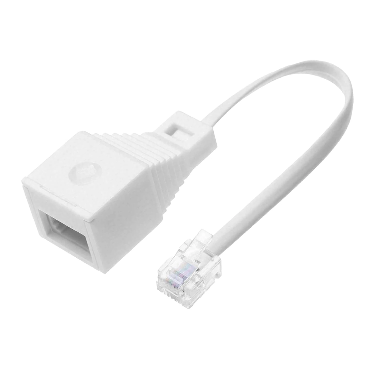 1 Pcs RJ11 to BT Socket Adapter, RJ11 4 Wire to BT Telephone Female Socket, Cable Adapter Landline Port Converter Extender FAX Modem Corded Cordless for Seamless Calls & Fast Internet (White)