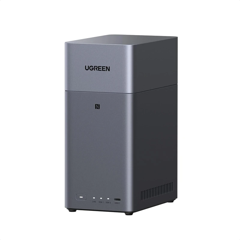 UGREEN NASync DH2300 2 Bay Desktop NAS, 4GB RAM, NFC One-Touch Connection, AI Photo Album, 1GbE LAN, Beginner-Friendly NAS System, NAS Server for Home (Diskless) (DH2300)