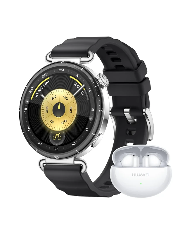 HUAWEI WATCH GT 6 41mm Black + FreeBuds 6i White, AMOLED Touchscreen, up to 14 days battery life, 100+ Sports Mode, iOS & Android, All-day Health Monitoring, Emotional Wellbeing