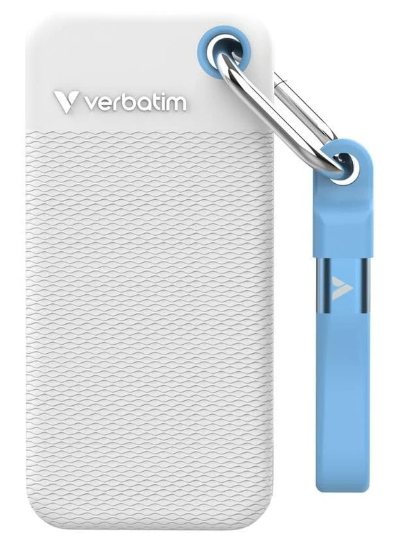 Verbatim Pocket SSD - Colour Edition - White with 2 Rubber Sleeves (White & Light Blue) (2, TB)