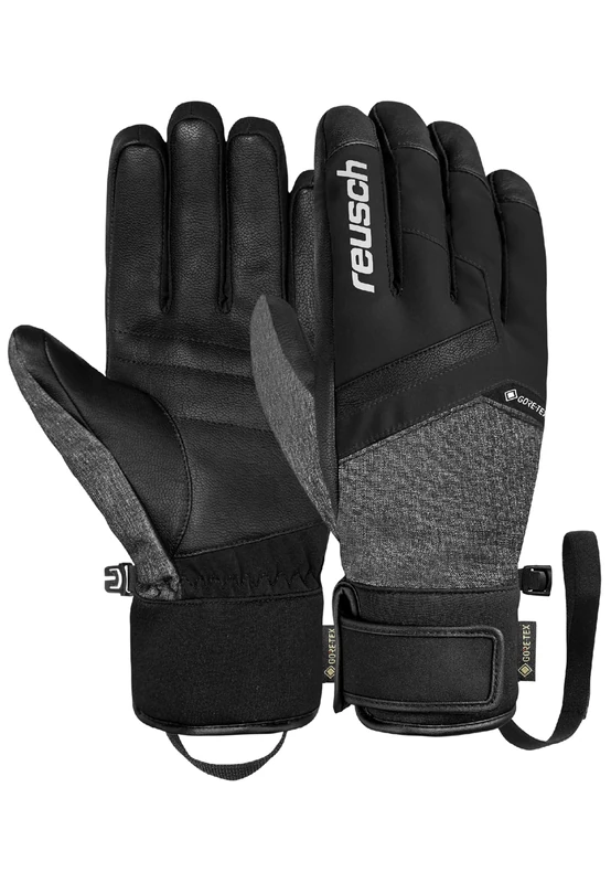 Reusch Booster Gore-Tex Unisex Ski Gloves - Waterproof, Windproof, Breathable, R-LOFT Insulation, Vegan Leather, Softshell Premium, Tight Cuff, Winter Sports for Men and Women