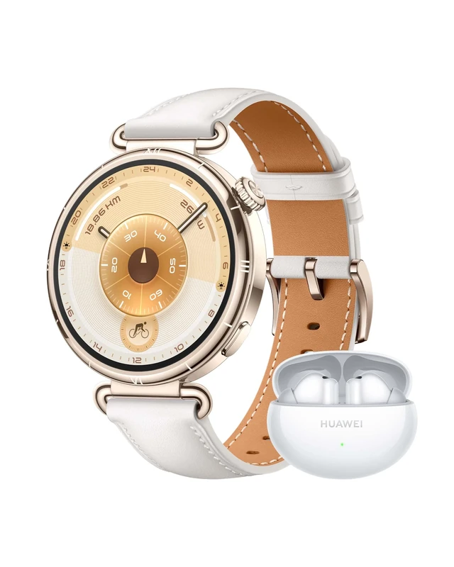 HUAWEI WATCH GT 6 41mm White + FreeBuds 6i White, AMOLED Touchscreen, up to 14 days battery life, 100+ Sports Mode, iOS & Android, All-day Health Monitoring, Emotional Wellbeing