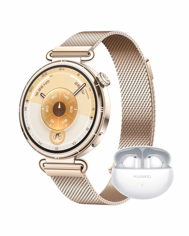 HUAWEI WATCH GT 6 41mm Gold + FreeBuds 6i White, AMOLED Touchscreen, up to 14 days battery life, 100+ Sports Mode, iOS & Android, All-day Health Monitoring, Emotional Wellbeing