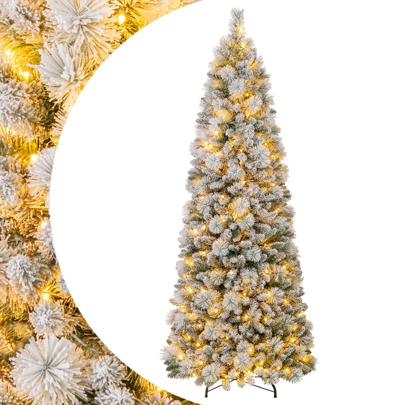 SPOTRAVEL 7FT Pre-lit Artificial Christmas Tree, Pop-Up Xmas Tree (210 cm)