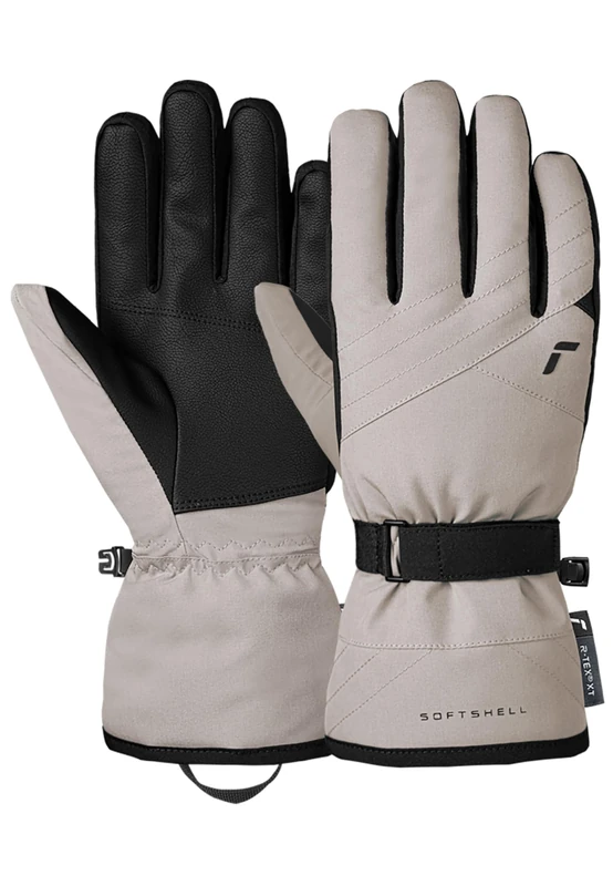 Reusch Alena Women's Ski Gloves R-TEX XT - Waterproof, Windproof, Breathable, Warm & Soft - Touchscreen Compatible, Softshell Thermal Gloves for Ski & Winter