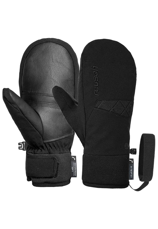 Reusch Malone R-TEX XT Mitten Unisex Mittens - Wool Insulation, Waterproof, Windproof, Breathable, Softshell, Vegan Leather, Wrist Strap - Women & Men Winter Sports - Image 1