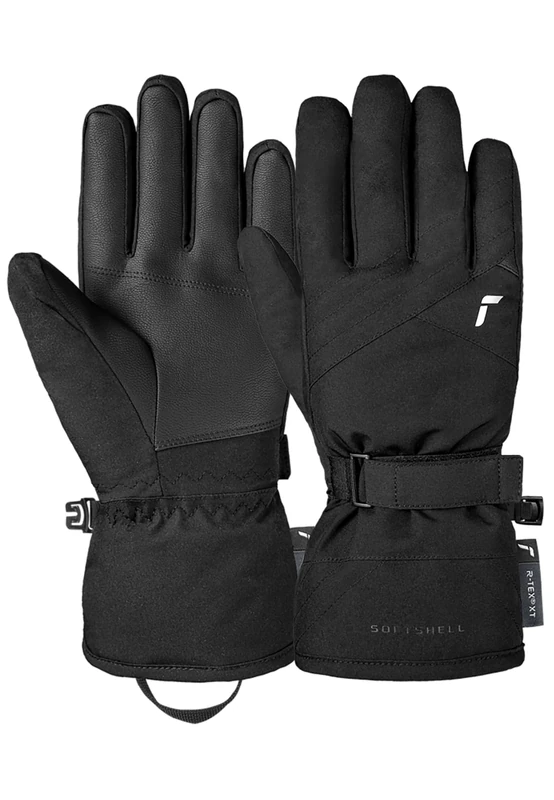 Reusch Alena Women's Ski Gloves R-TEX XT - Waterproof, Windproof, Breathable, Warm & Soft - Touchscreen Compatible, Softshell Thermal Gloves for Ski & Winter