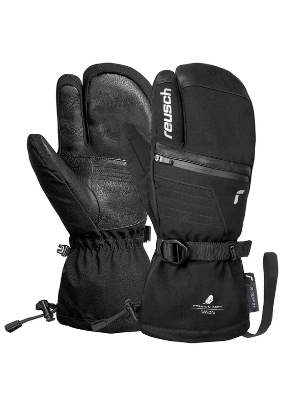Reusch Lando R-TEX XT Lobster 3-Finger Ski Gloves - Warm, Waterproof & Windproof Winter Gloves with Realdown Insulation and Heating Pad Bag for Men and Women
