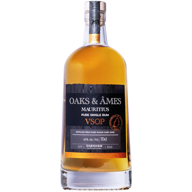 Oaks & Âmes VSOP Rum 70 cl – Mauritian Agricole‑Style Cane Juice Rum – 4‑5 Years Aged in Sweet Wine, Cognac, Bourbon & New Oak Casks – 43% ABV