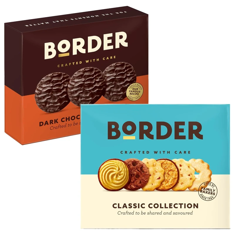 Border Biscuits Bundle – Classic Collection 400g & Dark Chocolate Gingers 255g – Luxury Sharing Biscuits Made by Family Bakers
