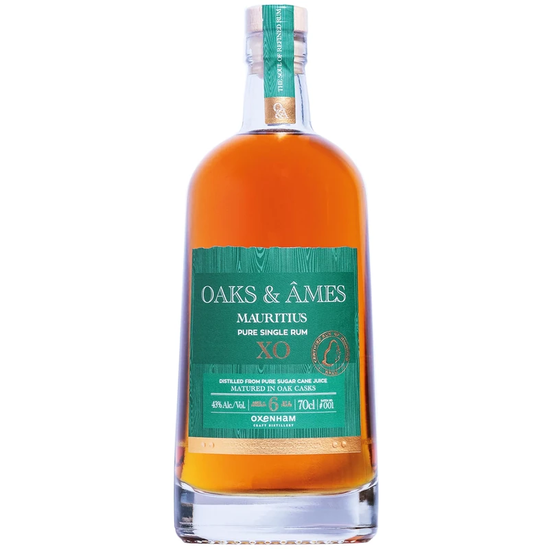 Oaks & Âmes XO Rum 70 cl – Aged 6 Years in Sweet Wine, Cognac, Bourbon & Oak Casks – Dry, Complex Mauritian Agricole Rum – 43% ABV