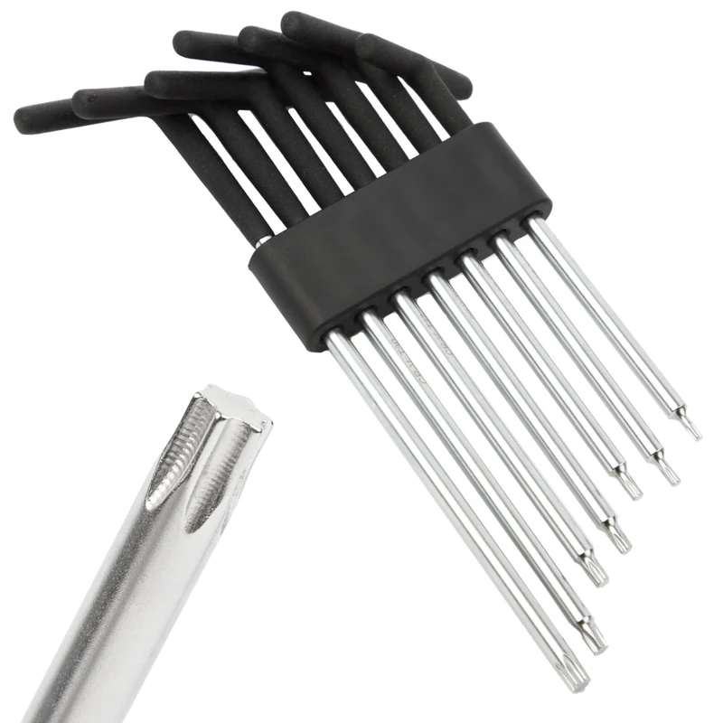 C.K Tools T-Handle Torx Key Set 7 Piece, Long Reach Star Wrenches, Chrome Vanadium Tips, Anti Slip PVC Grip, C45 Steel Shafts, Sizes T10 T15 T20 T25 T27 T30 T40, Mechanics, Workshop Engineers CK T4419