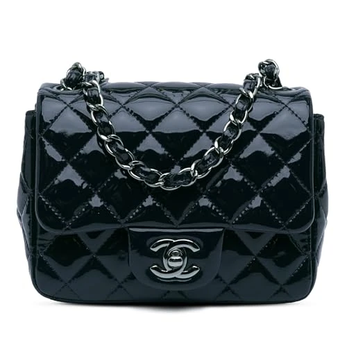 Chanel Pre-Loved Mini Square Classic Patent Single Flap Crossbody Bag