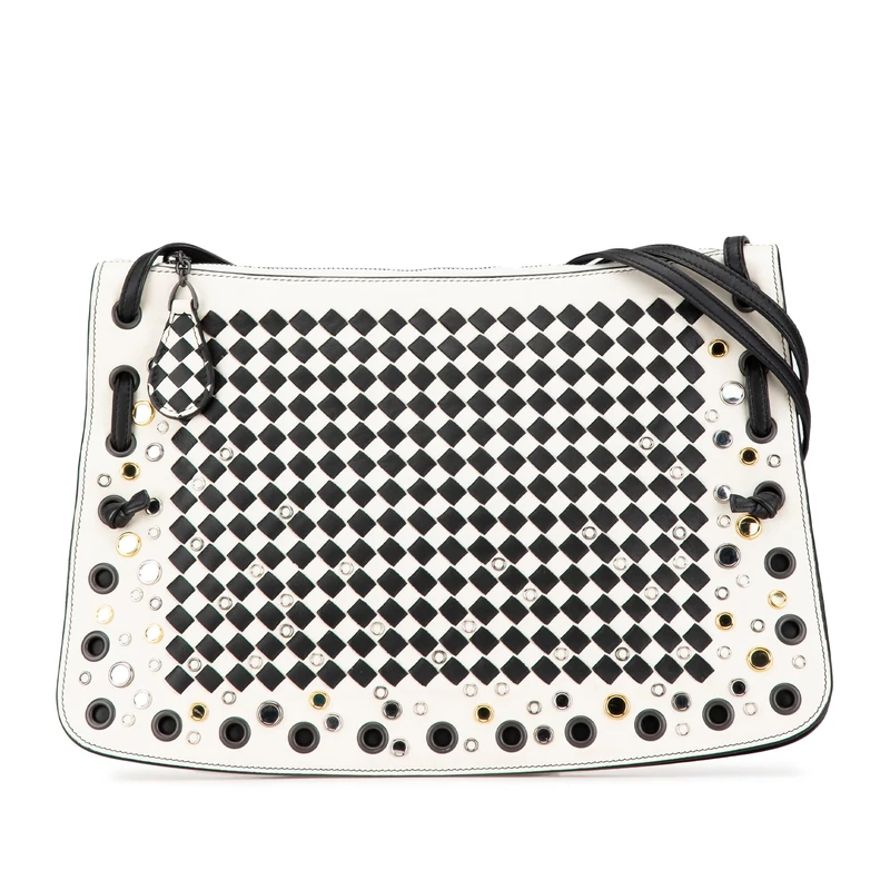 Bottega Veneta Nappa Intrecciato Check Grommet Crossbody Bag - Image 1