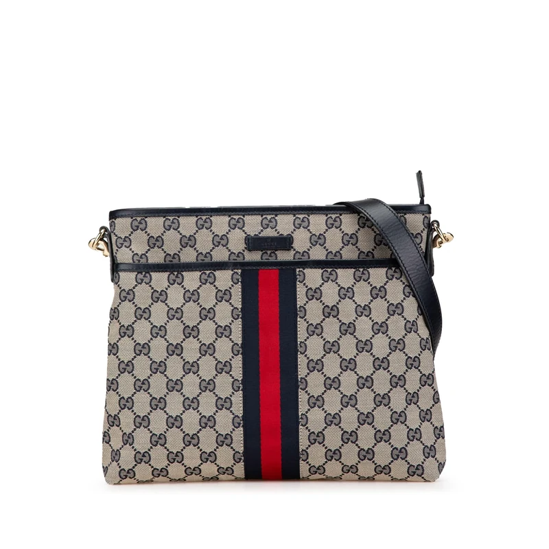 Gucci Pre-Loved GG Canvas Web Crossbody Bag