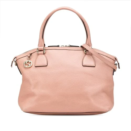 Gucci Pre-Loved Medium Leather GG Charm Dome Satchel Handbag