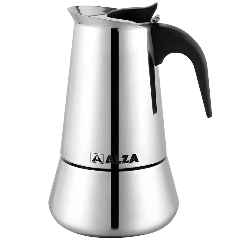 ALZA Java – Italian Coffee Maker with 9 Cups, 450 ml, Stainless Steel, All Kitchens, Induction, Ergonomic Handle, Ferrritic Steel Base, Mocha - Image 1