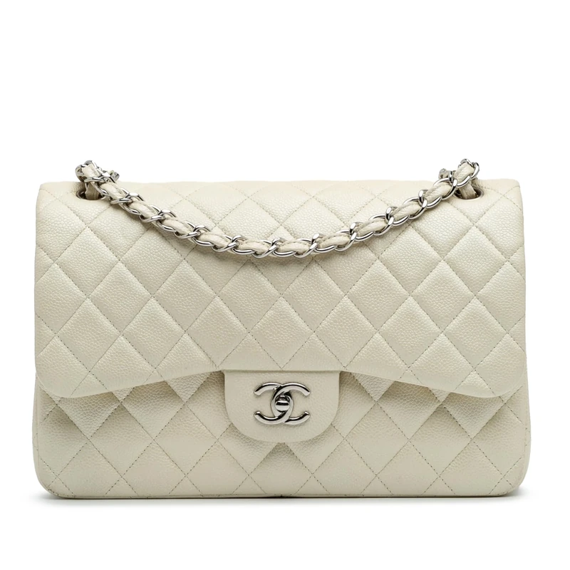 Chanel Pre-Loved Jumbo Classic Caviar Double Flap Shoulder Bag