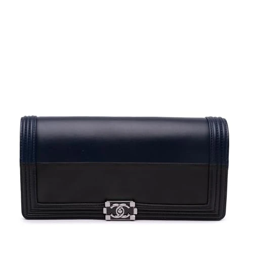 Chanel Pre-Loved Bicolor Lambskin Boy Clutch